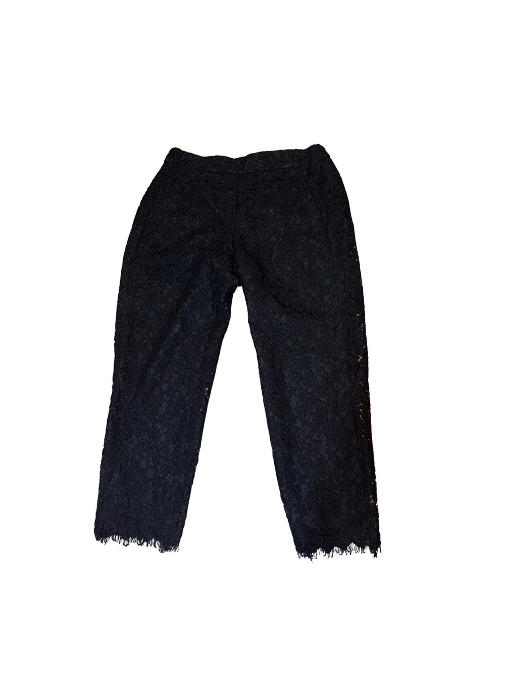 J Crew Black Lace Cropped Pants. 2P